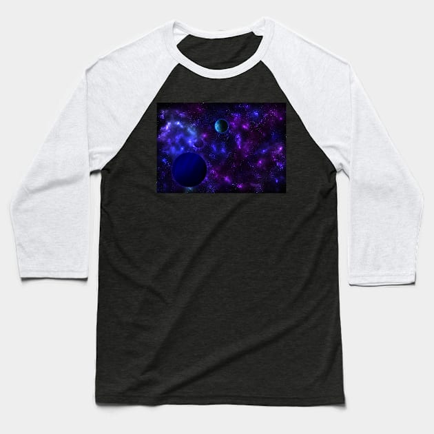 Magnetic Universe, Galaxy, colorful nebulae, mysterious planets Baseball T-Shirt by MariaBg